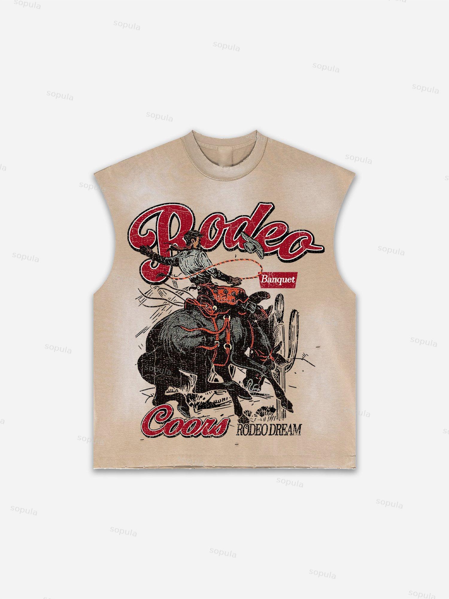 Men's Washed Savage Eagle Head Print Tank Top Product Image