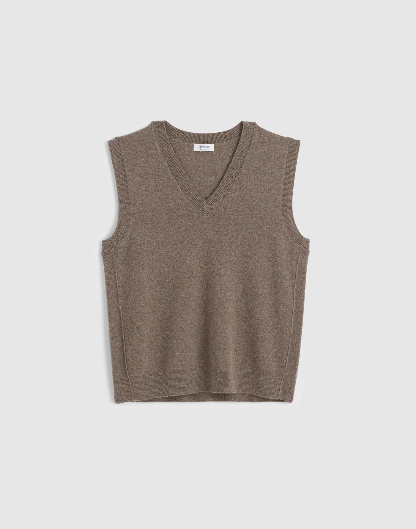 Cashmere V-Neck Sweater Vest Product Image