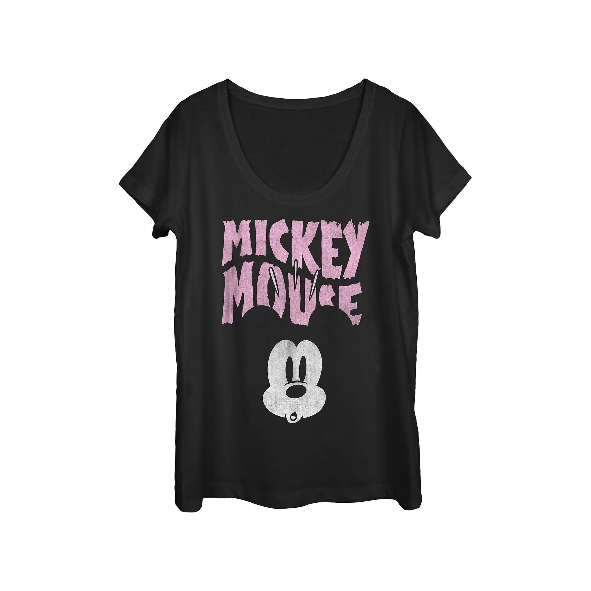 Disney's Juniors' Mickey Mouse Scared Tee, Girl's, Size: Medium, Black Product Image