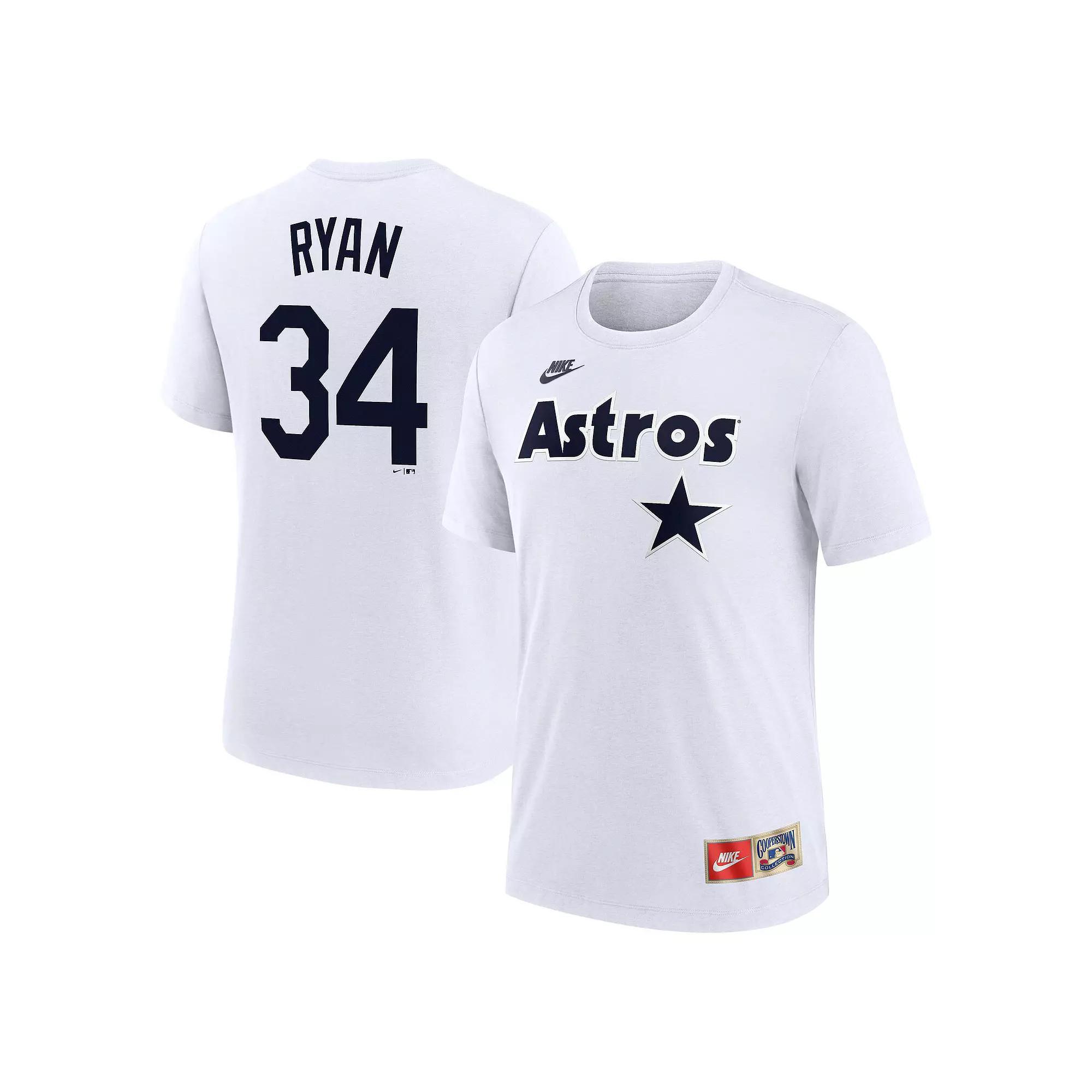 Men's Nike Nolan Ryan White Houston Astros Cooperstown Collection Name & Number Tri-Blend T-Shirt, Size: 2XL Product Image
