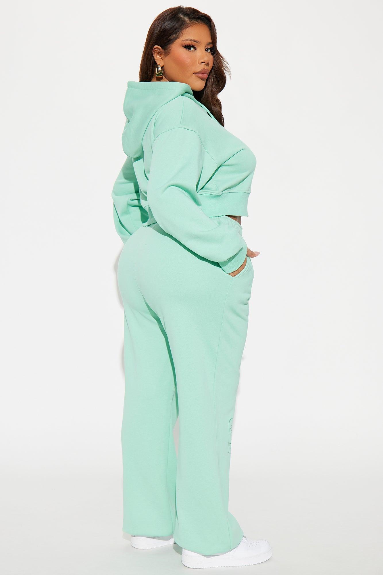 Airport Fit French Terry Pant Set - Mint Product Image