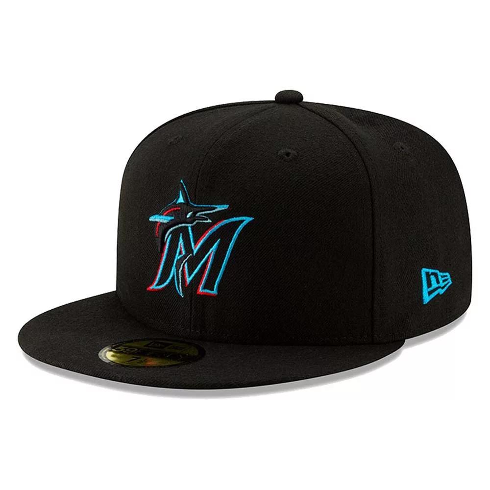 Men's New Era Miami Marlins Black On-Field Authentic Collection 59FIFTY Fitted Hat, Size: 7 7/8 Product Image