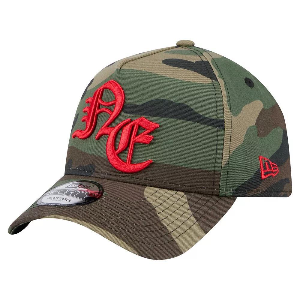 Men's New Era Camo New England Patriots Mystic Camo A-Frame 9FORTY Adjustable Hat, Green Product Image
