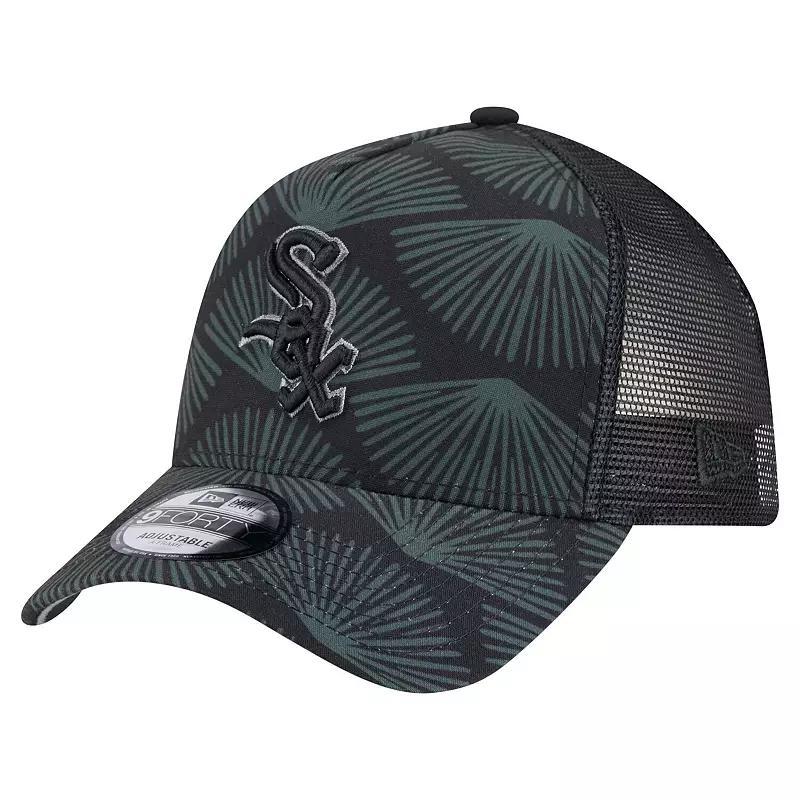 Men's New Era  Black Chicago White Sox 9FORTY A-Frame Trucker Adjustable Hat Product Image