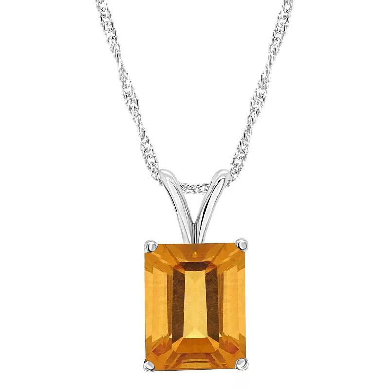 Alyson Layne 14k Gold Emerald Cut Amethyst Pendant Necklace, Women's, Size: 18" Product Image