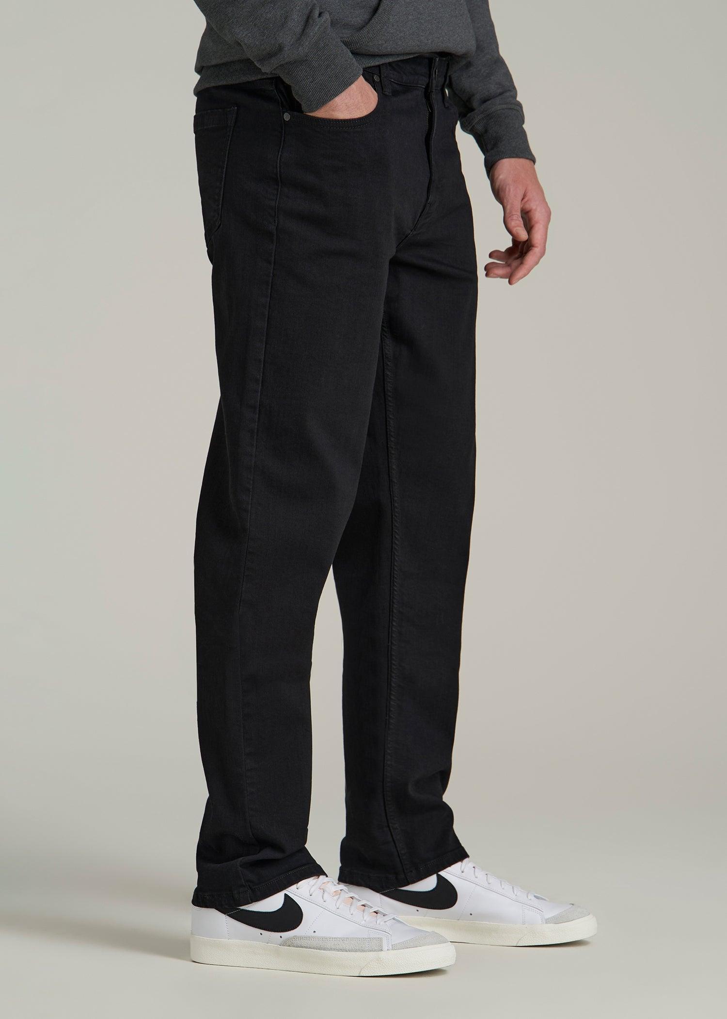 A.T. Basics Men's Dylan Slim Fit Jeans for Tall Men in Black Product Image