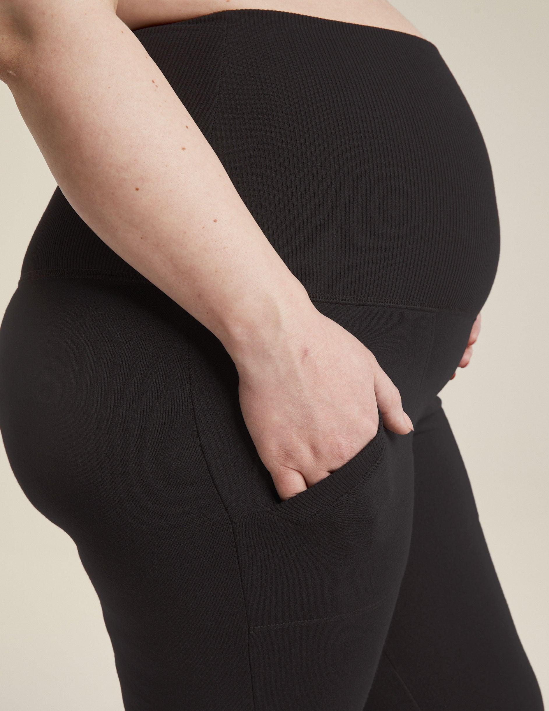 Cozy Fleece Grow Together Fold Over Maternity Sweatpants Product Image