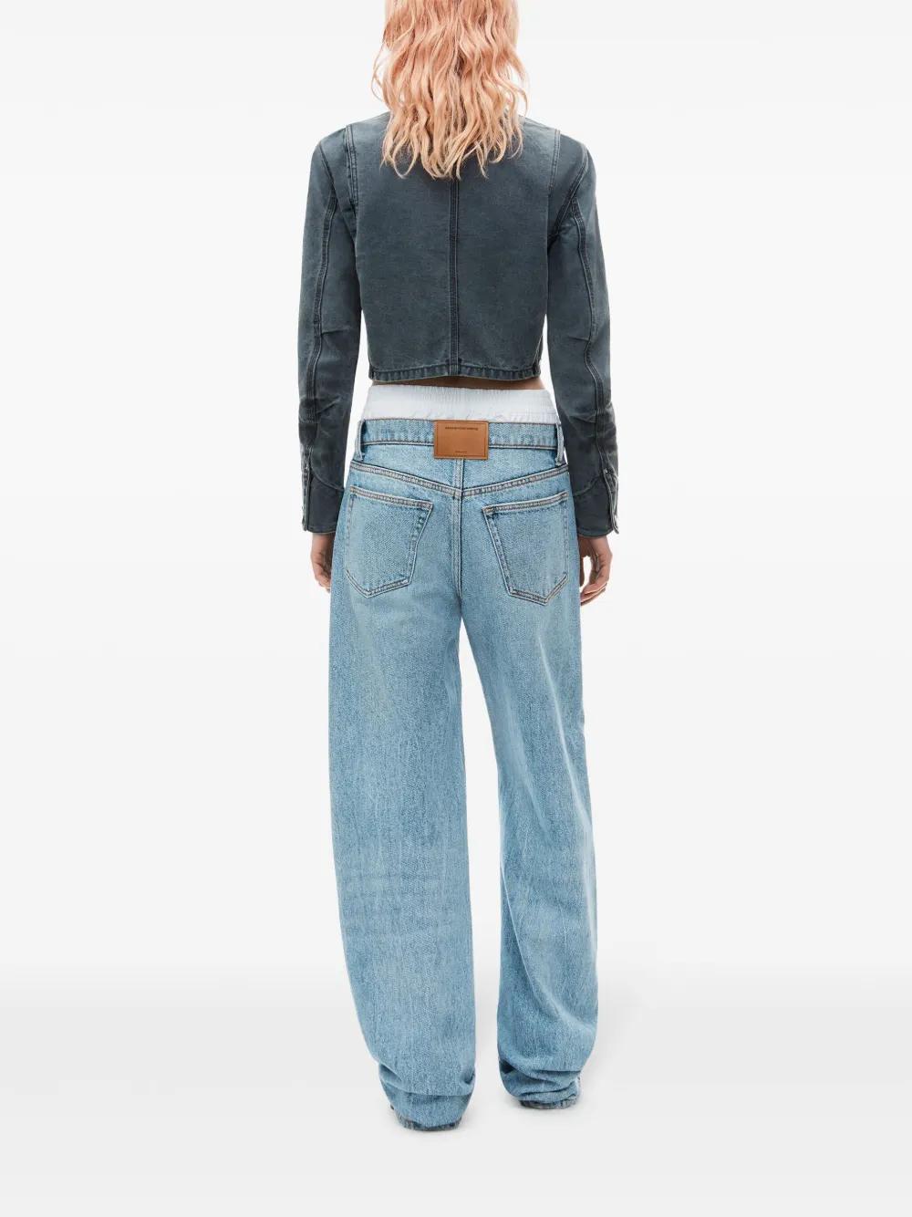 layered wide-leg jeans Product Image