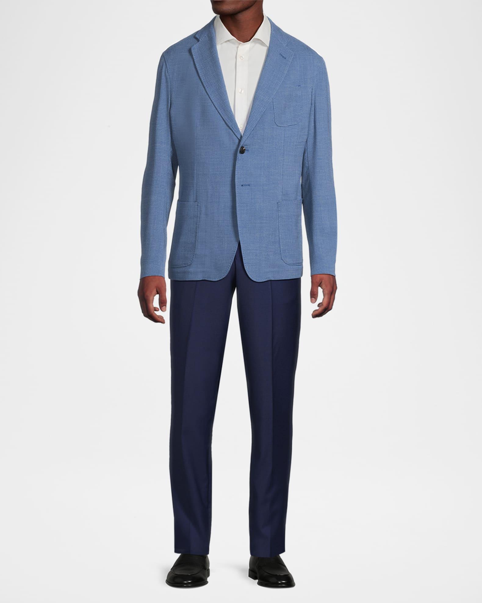 Men's Wool and Cotton Micro-Box Textured Sport Coat Product Image