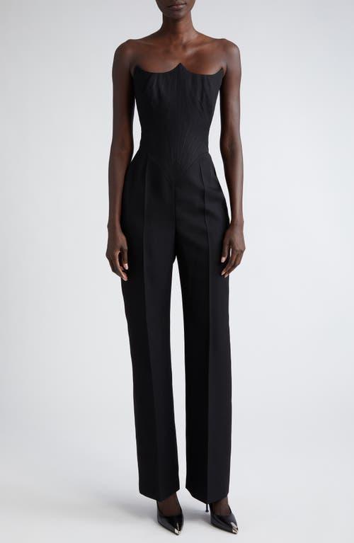Womens Strapless Wool Corset Jumpsuit Product Image