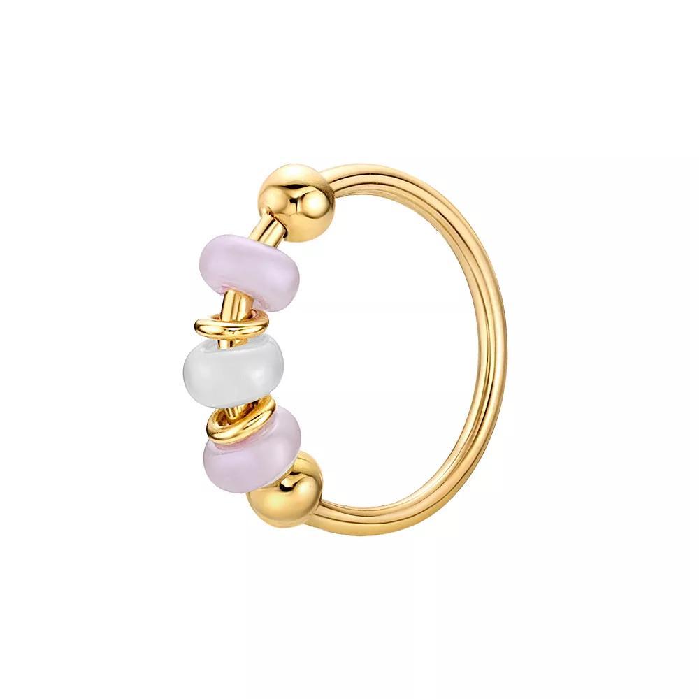 Lila Moon 14k Gold Seamless Pink Beaded Nose Ring, Women's, Yellow Product Image