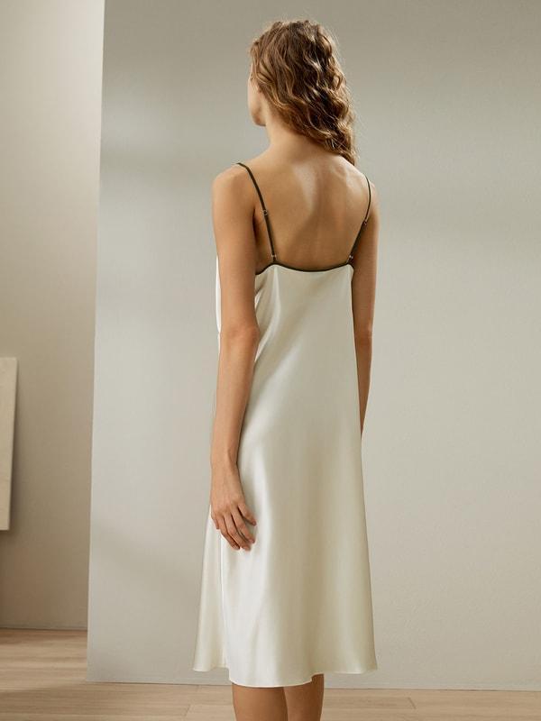 Contrast Piping Midi Strap Nightgown Product Image