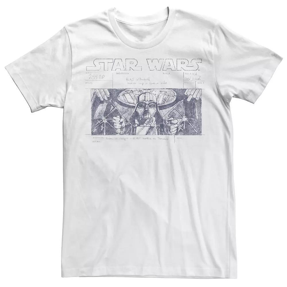 Men's Star Wars Darth Vader Ship Sketch Poster Tee, Size: 3XL, White Product Image