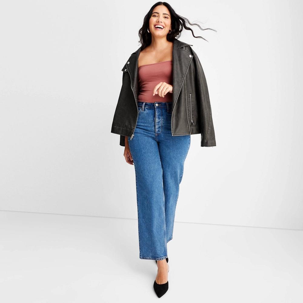 Womens Highest-Rise Straight Ankle Jeans - Universal Thread Blue 0 Product Image