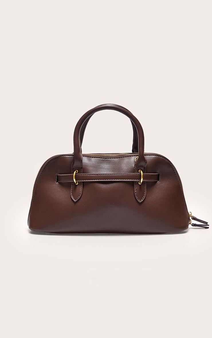 Chocolate Mini PU Bowling Handbag Product Image