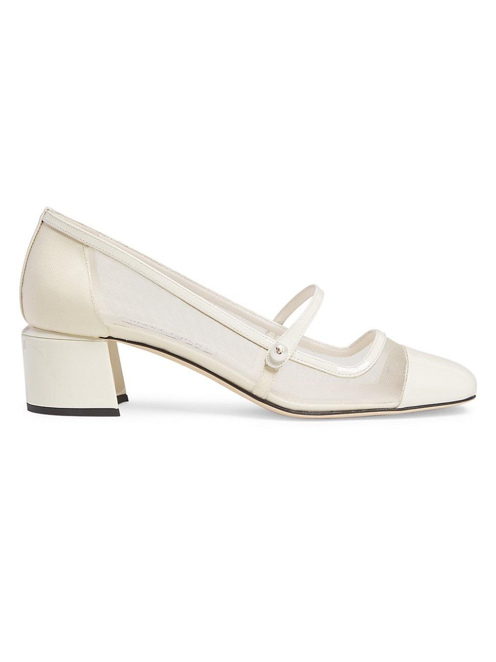 Womens Elisa 45MM Mesh & Patent Leather Pumps Product Image