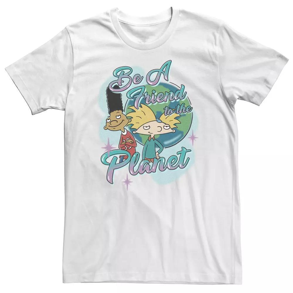Big & Tall Hey Arnold Cool Earth Friends Tee, Men's, Size: 5XL, White Product Image
