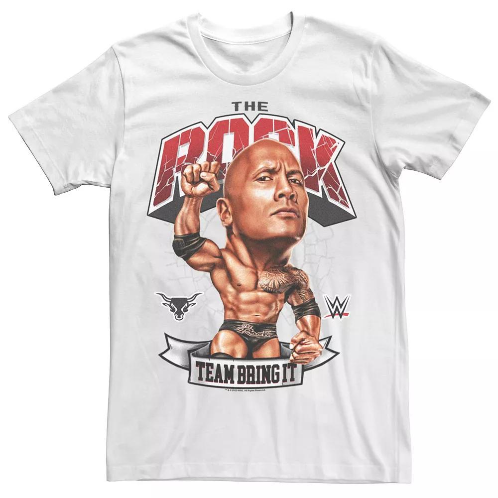 Men's WWE The Rock Big Head Team Bring It Poster Tee, Size: Medium, White Product Image