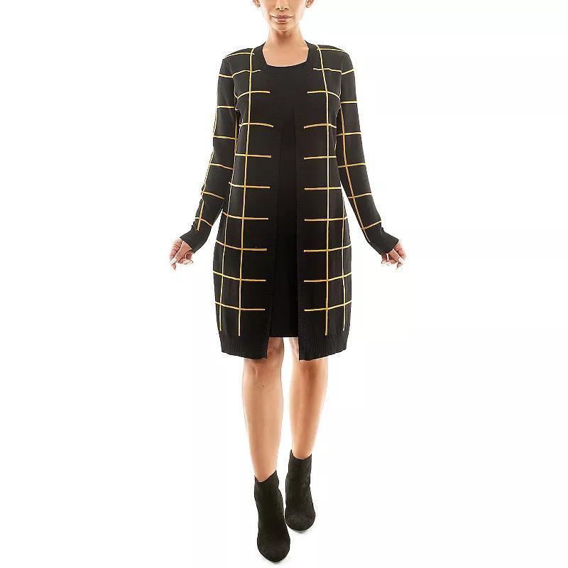 Womens Nina Leonard Cardigan & Sweater Dress Set Product Image