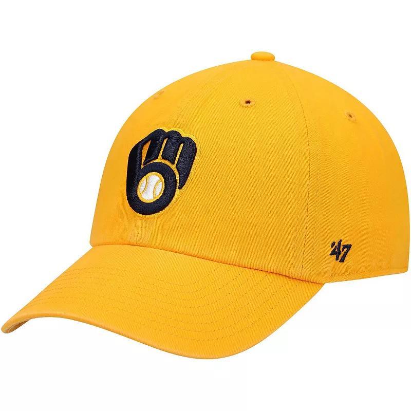 Men's '47 Gold Milwaukee Brewers Clean Up Adjustable Hat Product Image