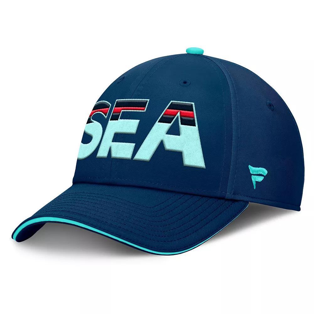 Men's Fanatics Deep Sea Blue/Light Blue Seattle Kraken Authentic Pro Rink Team Code Flex Hat, Size: Medium/Large, Krk Blue Product Image