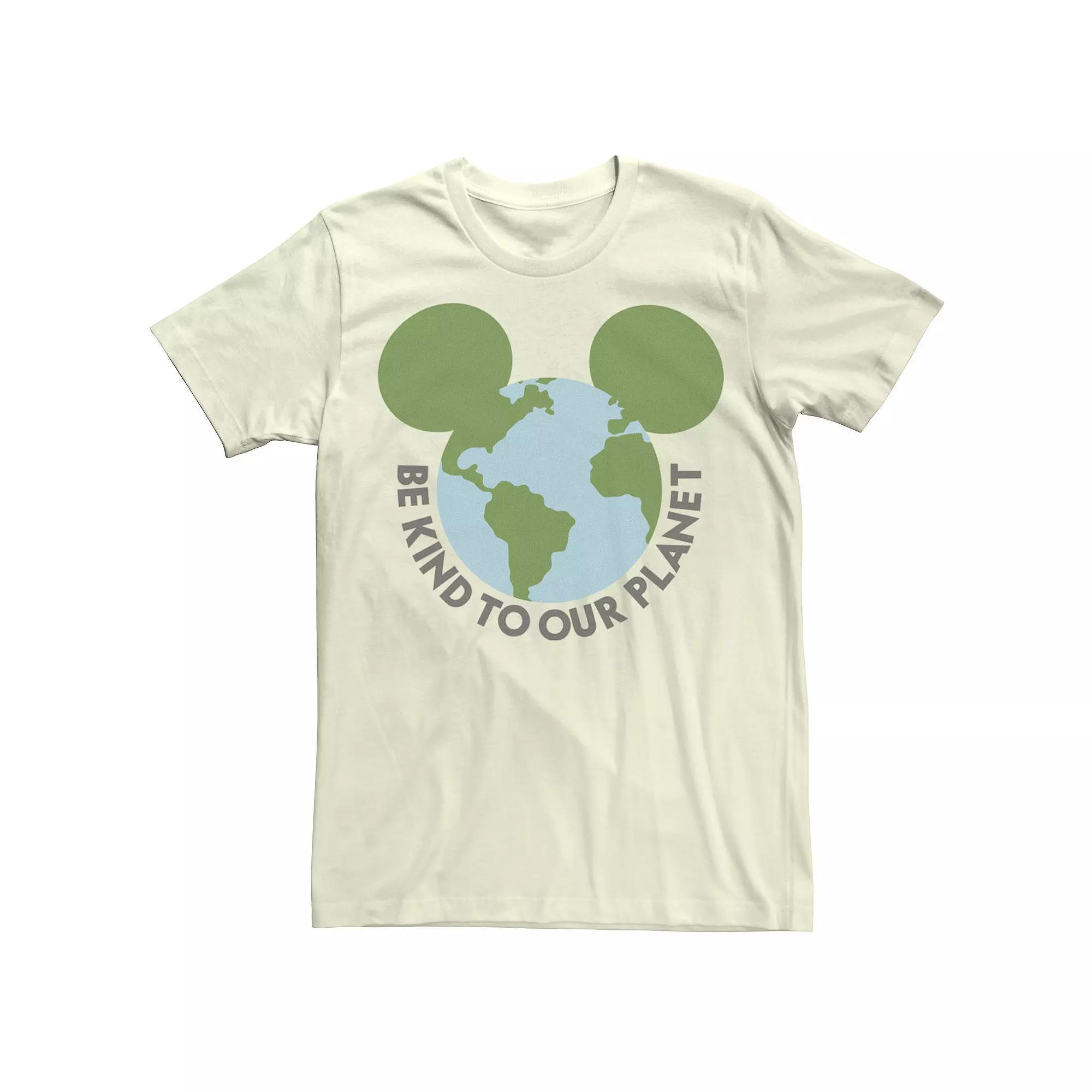 Disney's Mickey & Friends Mickey Be Kind To Our Planet Men's Globe Tee, Size: Medium, Natural Product Image