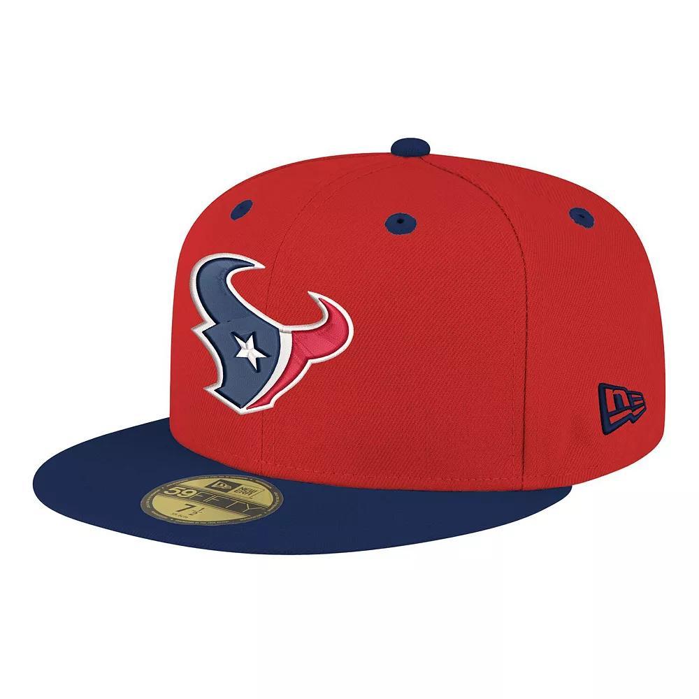 Men's New Era Red/Navy Houston Texans Flipside Two-Tone 59FIFTY Fitted Hat, Size: 8 Product Image