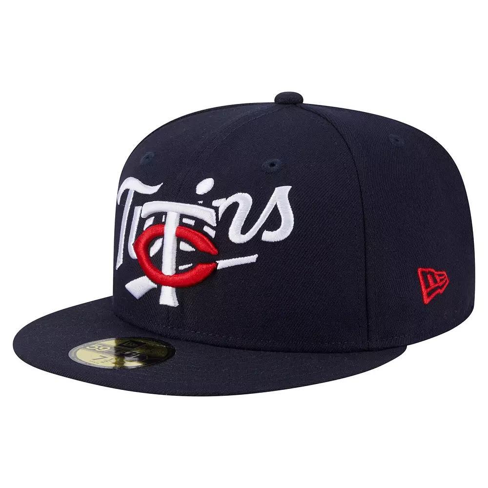 Men's New Era Navy Minnesota Twins Overlap 59FIFTY Fitted Hat, Size: 7 1/4, Blue Product Image