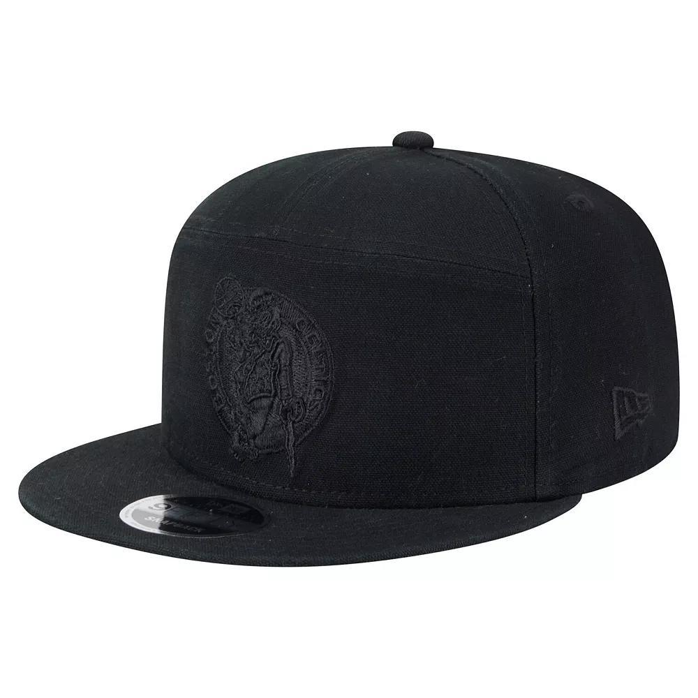 Men's New Era Black Golden State Warriors Adventure Canvas Split Panel 9FIFTY Snapback Hat Product Image