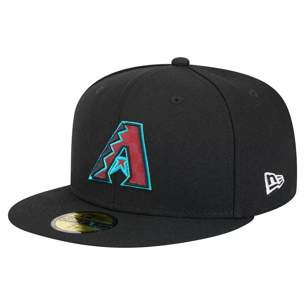 Men's New Era Black Arizona Diamondbacks Checkered Undervisor 59FIFTY Fitted Hat, Size: 8 Product Image