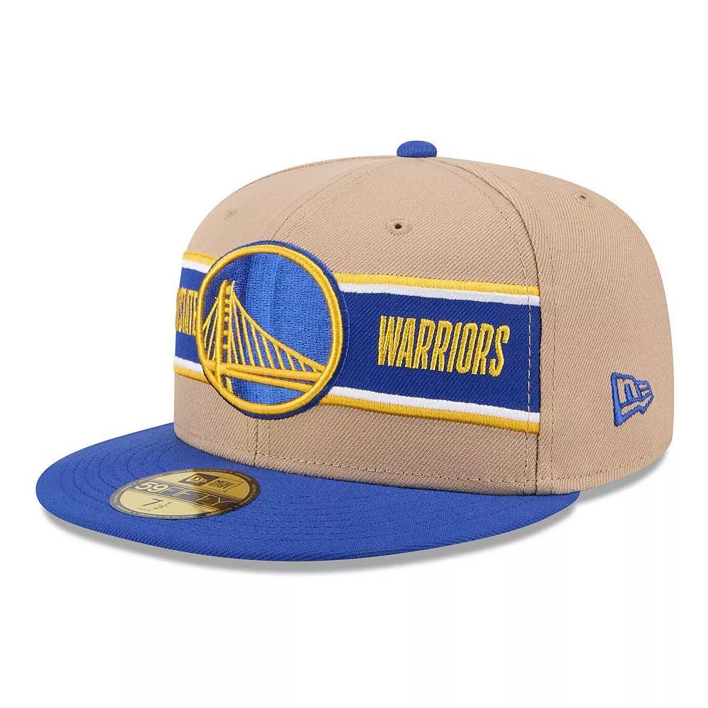 Men's New Era Tan/Royal Golden State Warriors 2024 NBA Draft 59FIFTY Fitted Hat, Size: 7, Team Product Image