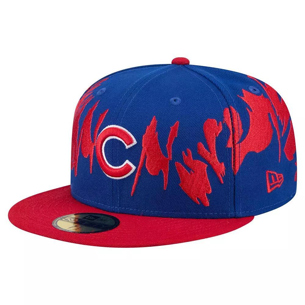 Men's New Era Royal/Red Chicago Cubs Retro Pattern 59FIFTY Fitted Hat, Size: 7 1/2, Blue Product Image