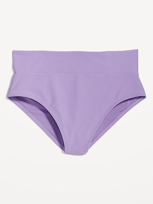 Banded High-Waist Bikini Swim Bottoms Product Image