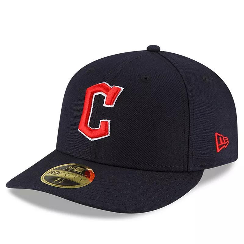 Men's New Era Navy/Red Cleveland Guardians Authentic Collection On-Field Home Low Profile 59FIFTY Fitted Hat, Size: 7 1/8, Grd Blue Product Image