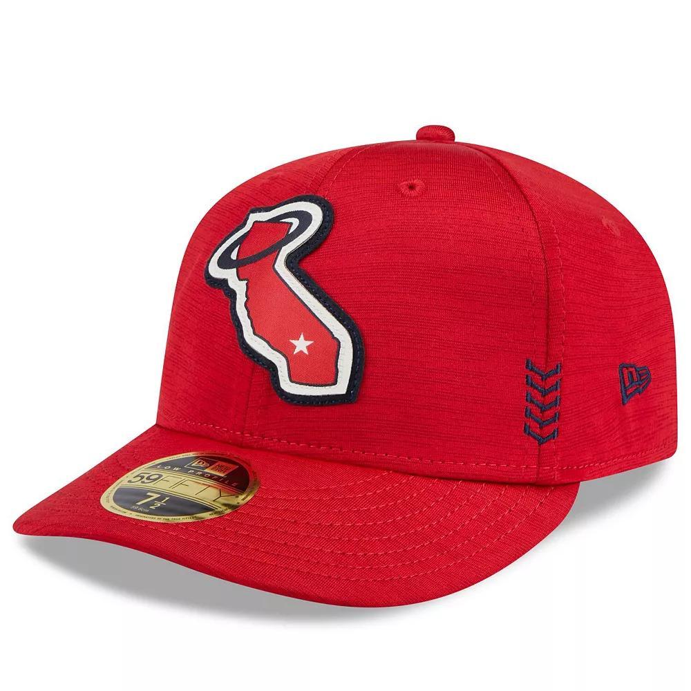 Men's New Era  Red Los Angeles Angels 2024 Clubhouse Low Profile 59FIFTY Fitted Hat, Size: 7 1/2 Product Image
