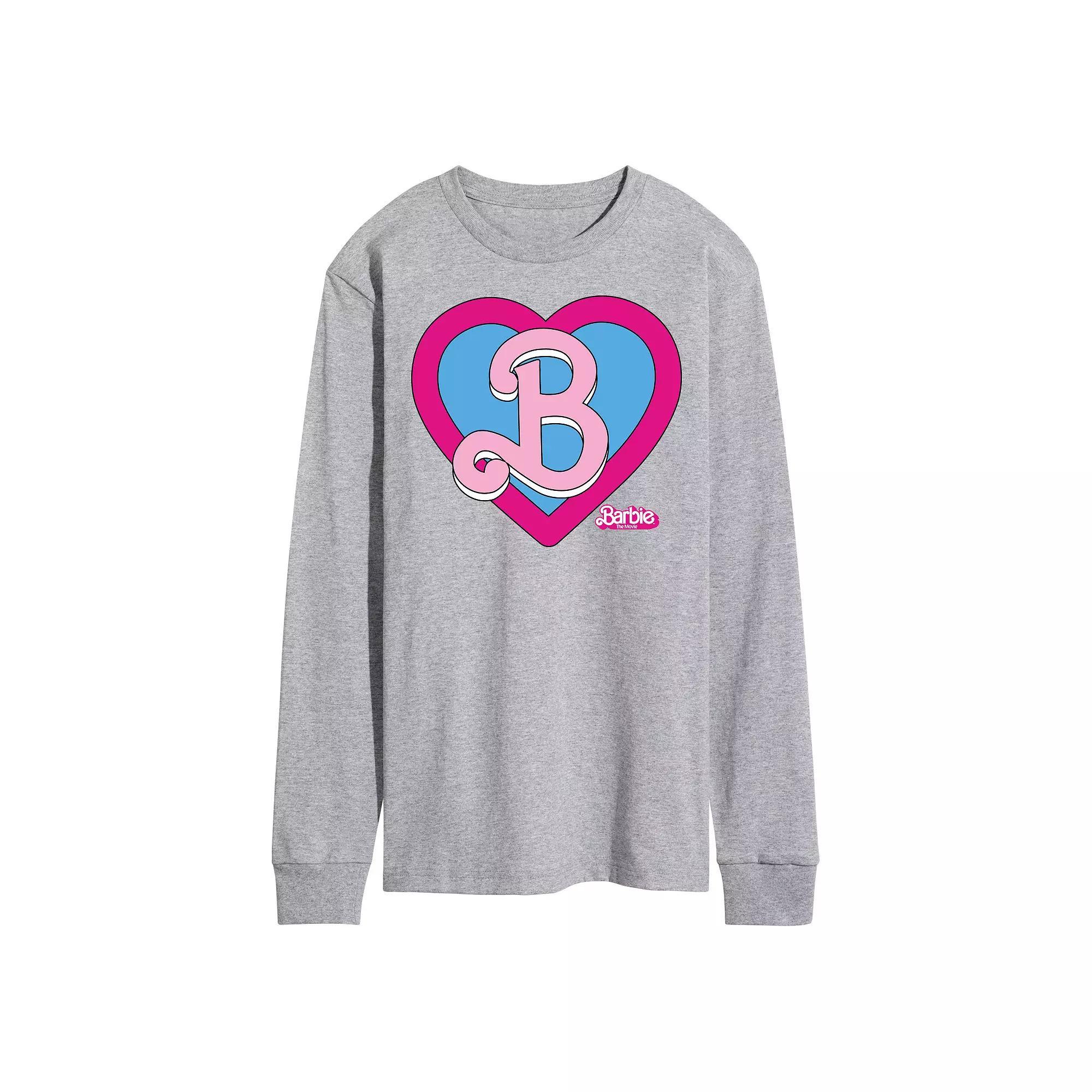 Mens Barbie Theatrical Heart Crest Long Sleeve Graphic Tee Product Image