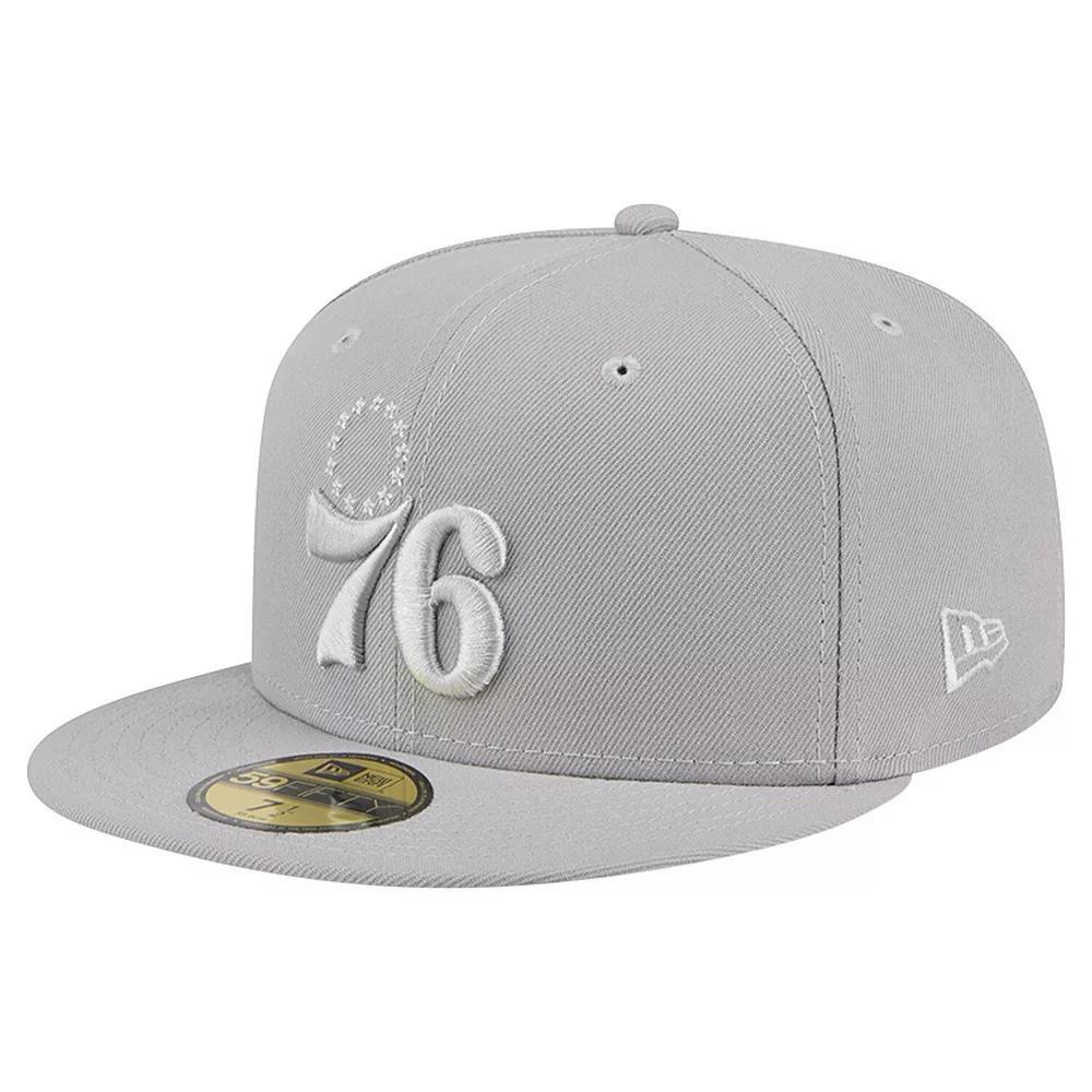 Men's New Era Gray Philadelphia 76ers Color Pack 59FIFTY Fitted Hat, Size: 7 1/8, 76r Grey Product Image