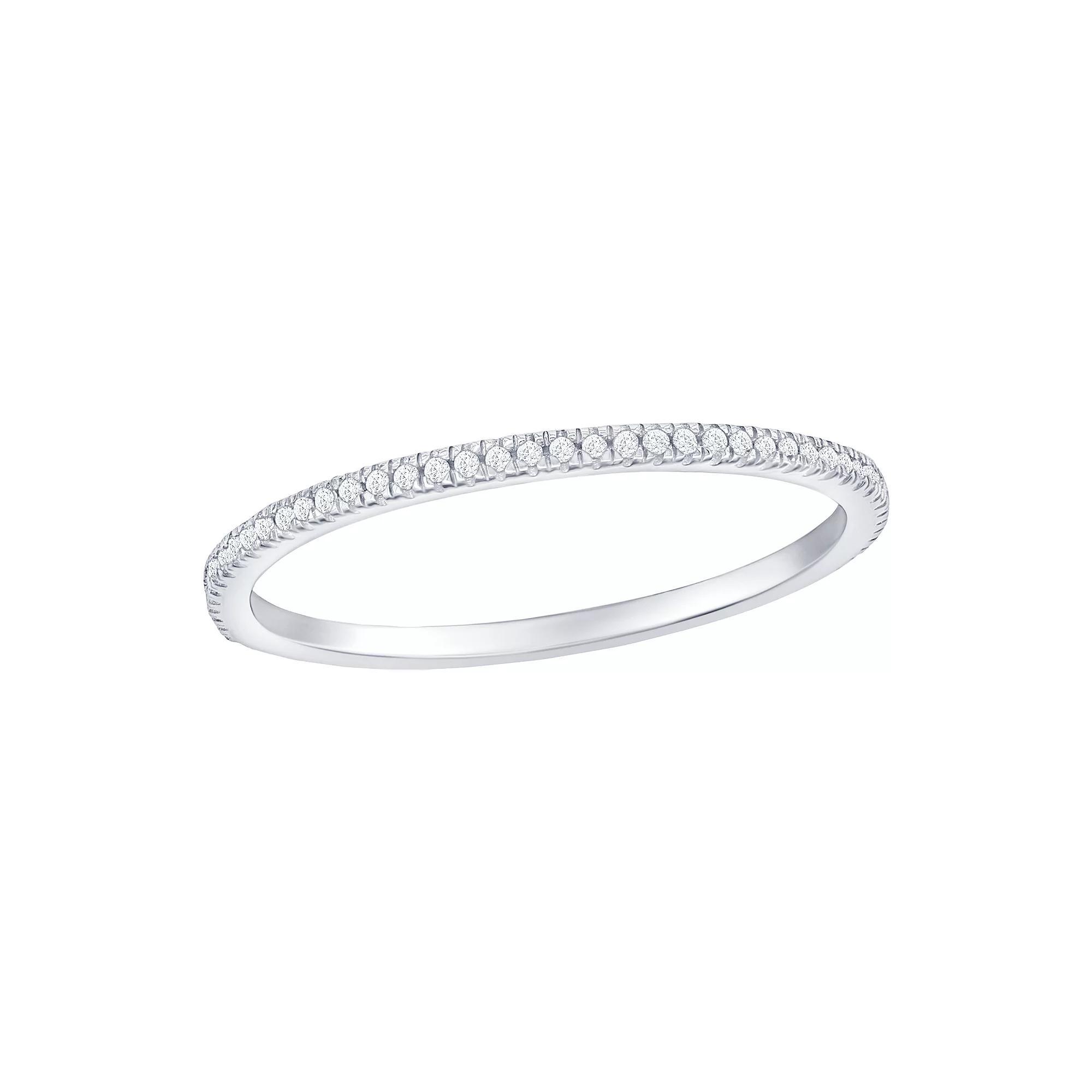 Divine Gold Sterling Silver Diamond Accent Eternity Ring Band, Women's, Size: 8 Product Image