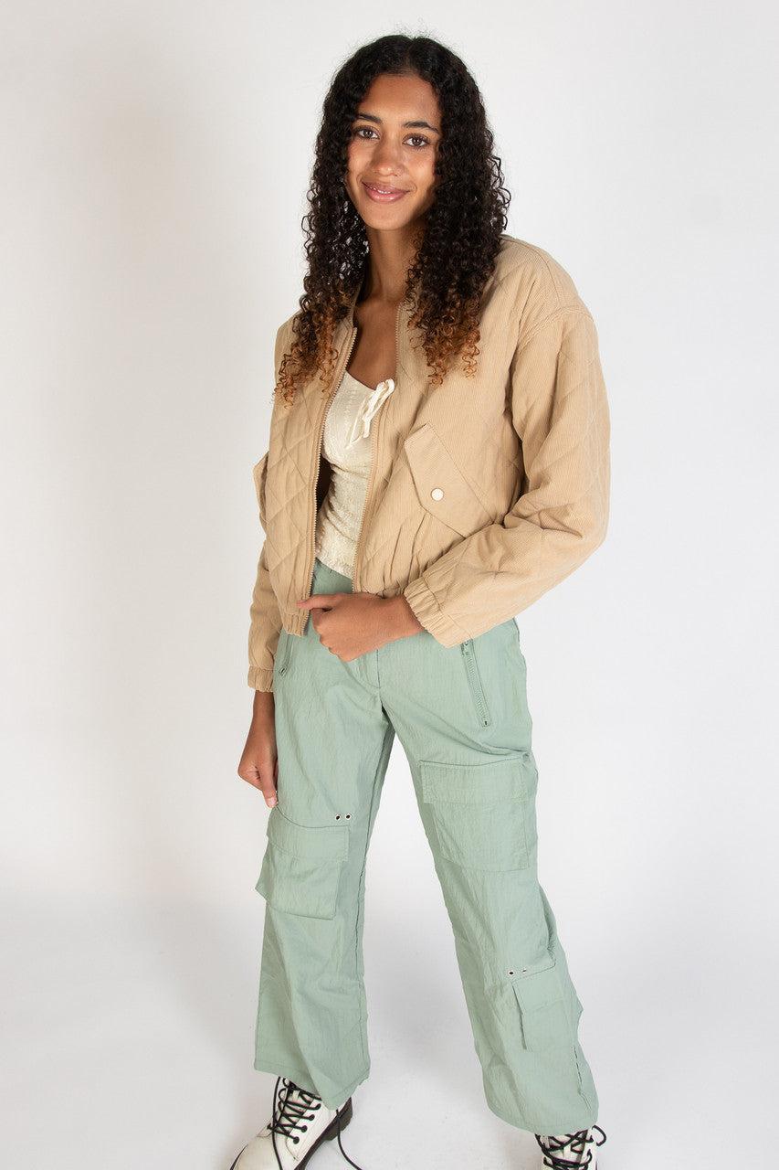 Quilted Corduroy Bomber Jacket Product Image