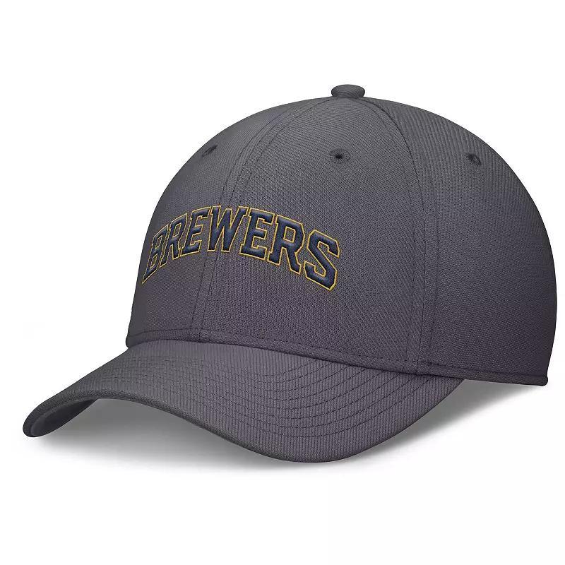 Men's Nike  Gray Miami Marlins Swoosh Performance Flex Hat, Size: Small/Medium, Grey Product Image