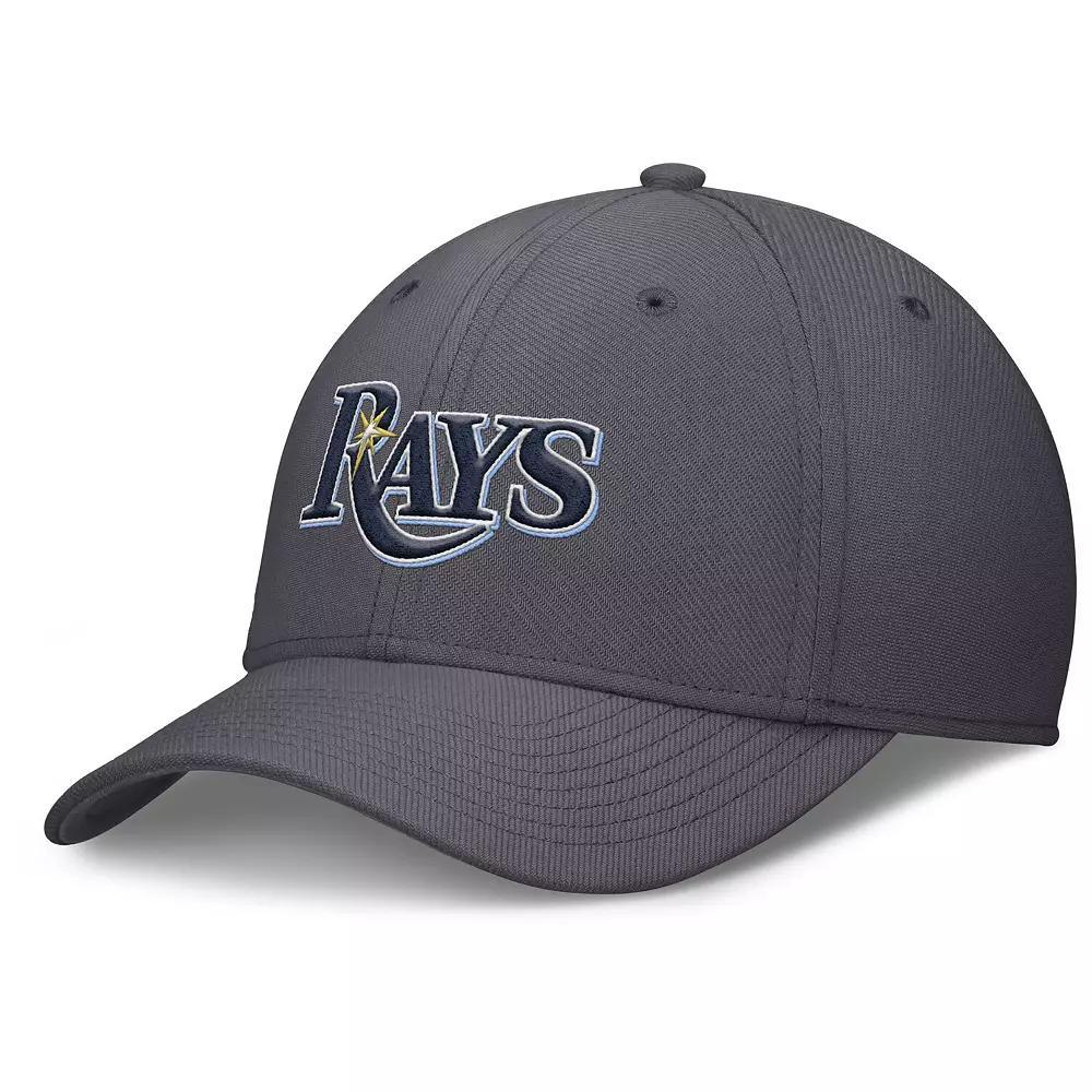 Men's Nike  Gray Tampa Bay Rays Swoosh Performance Flex Hat, Size: Small/Medium, Grey Product Image