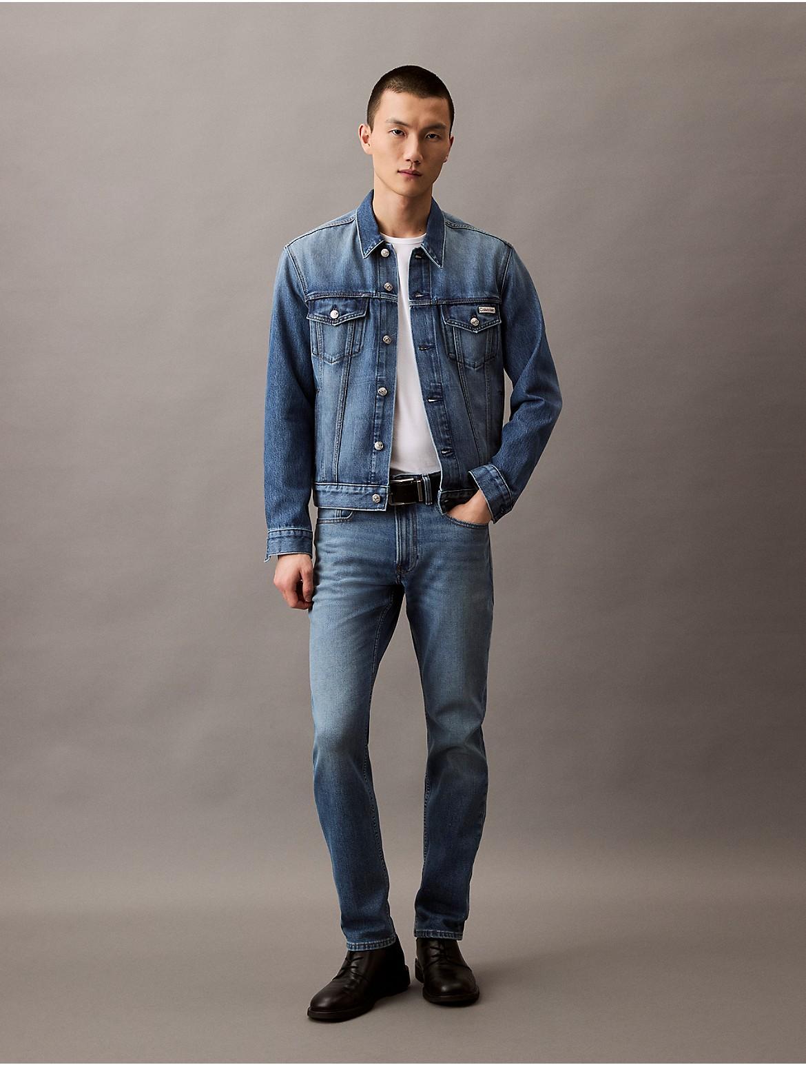 Calvin Klein Mens Slim Fit COOLMAX Jeans - Blue Product Image