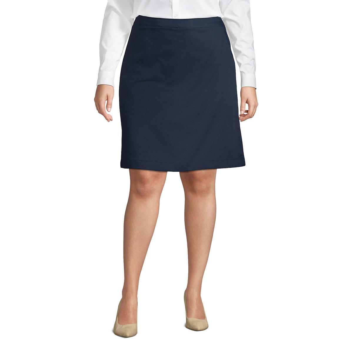 Plus Size Lands' End School Uniform Blend Chino Skort, Women's, Size: 18 W, Classic Blue Product Image