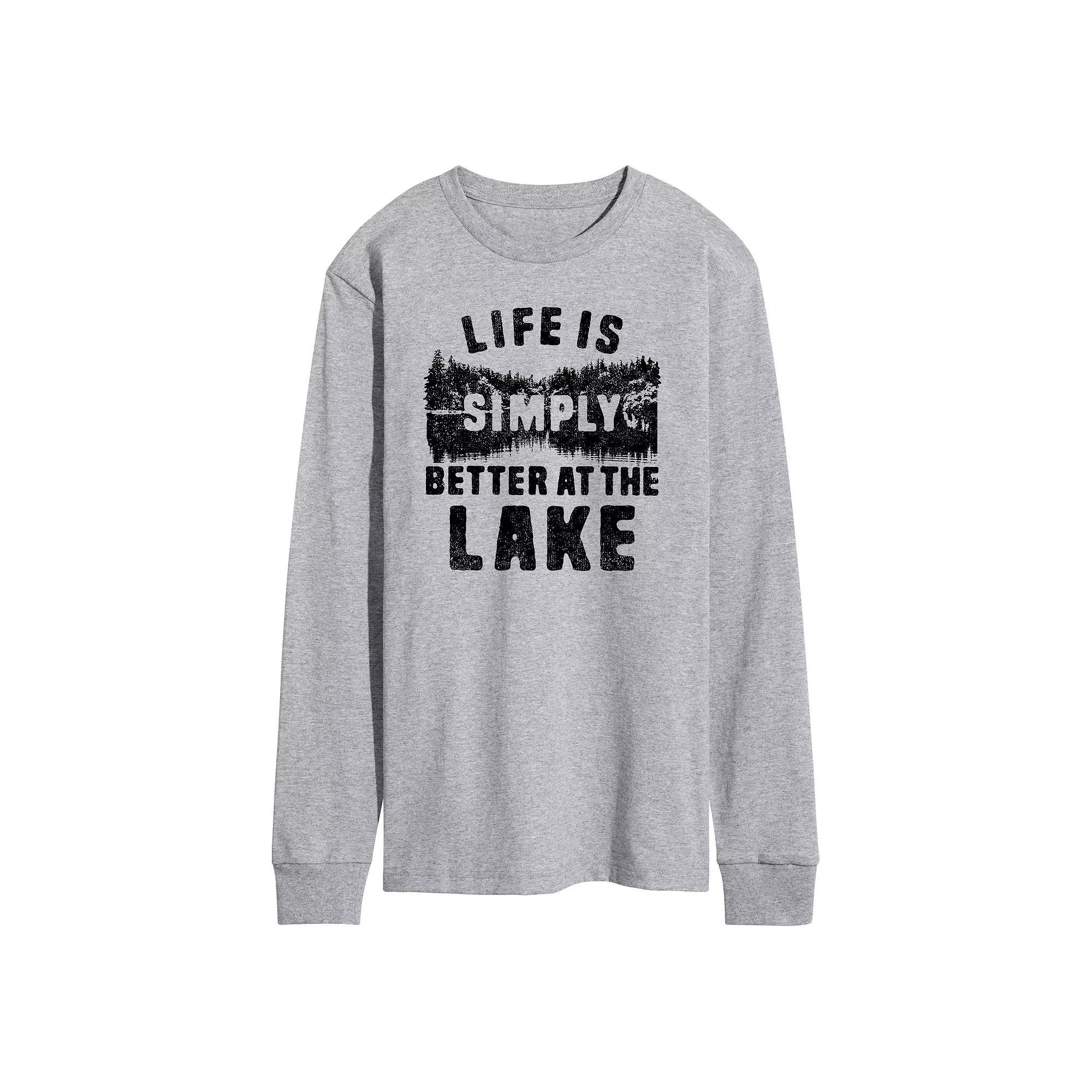 Mens Life is Simply Better at the Lake Long Sleeve Graphic Tee Product Image