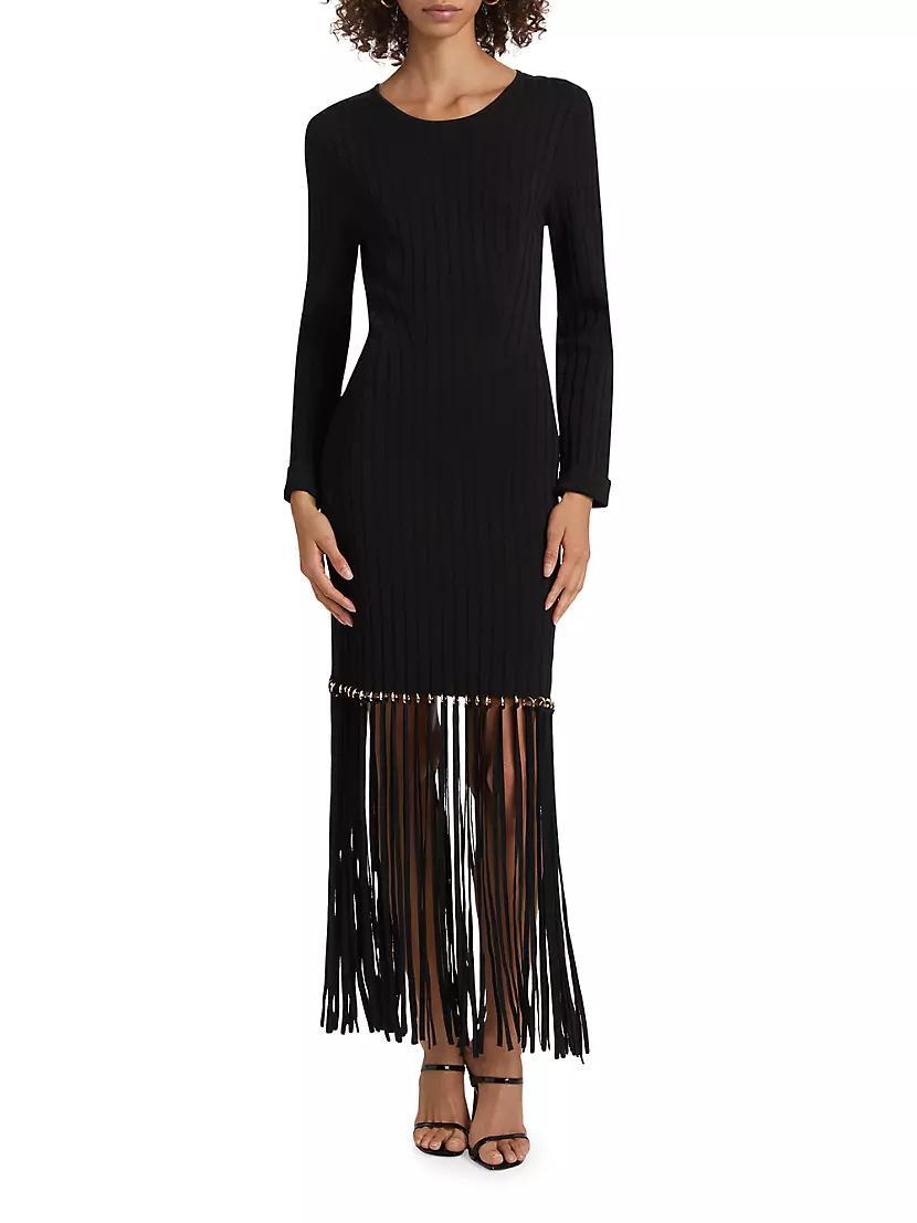 Sharron Fringed Knit Maxi Dress Product Image
