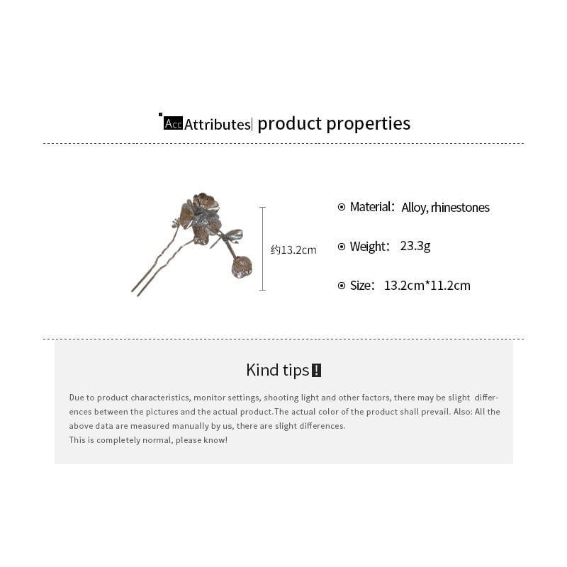 Floral Rhinestone Hair Stick Product Image