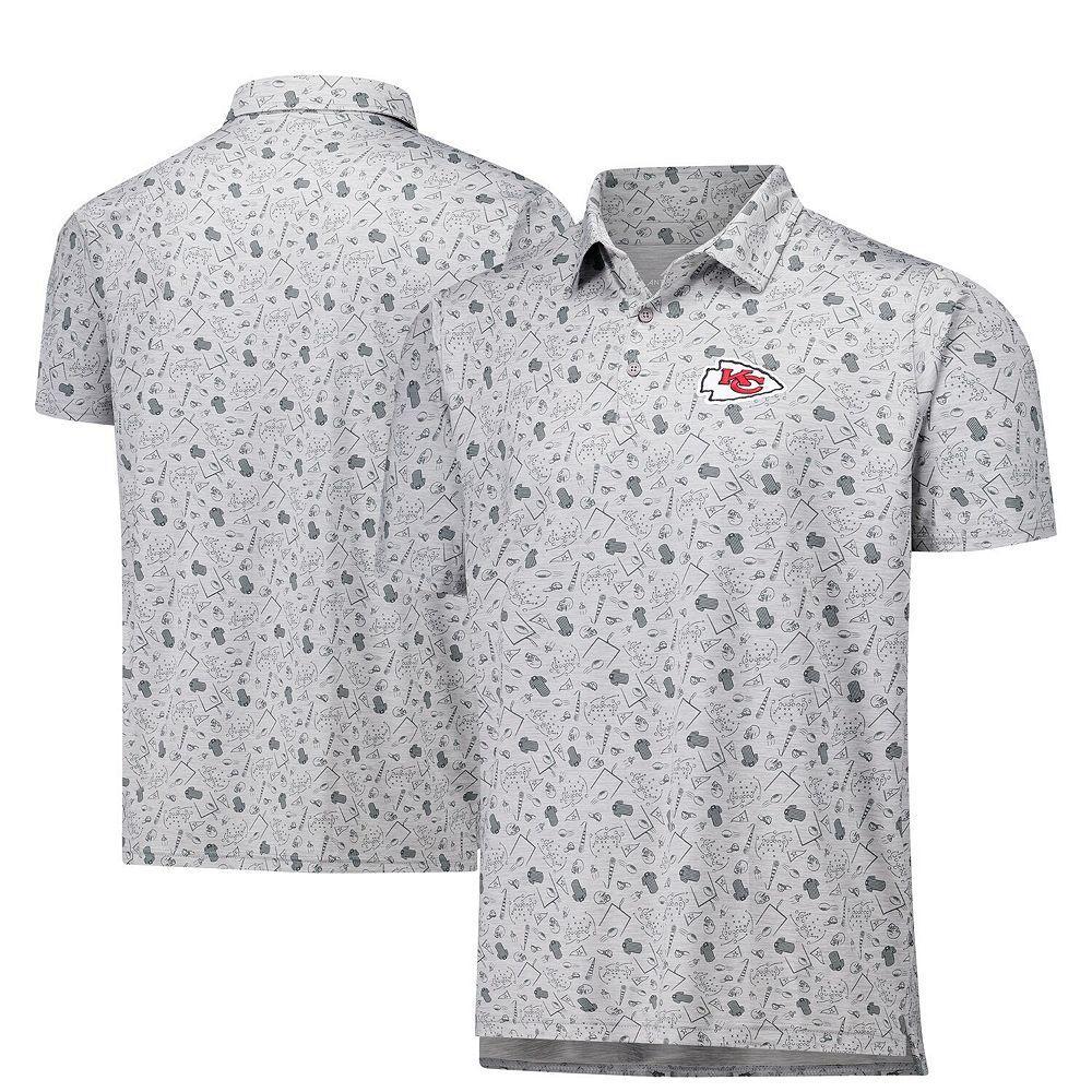 Men's Antigua Heather Gray Kansas City Chiefs Relentless Polo, Size: XXL, Grey Product Image