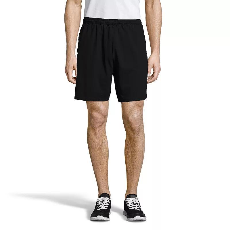 Mens Hanes ComfortSoft Jersey Pocket Shorts Grey Heather Product Image