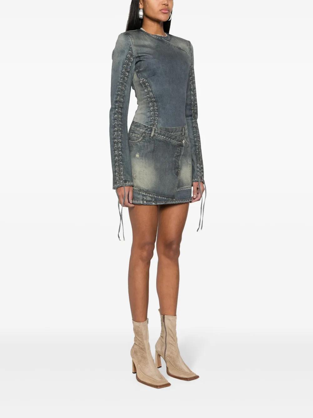 Trompe l&apos;oeil-print cotton mini dress Product Image
