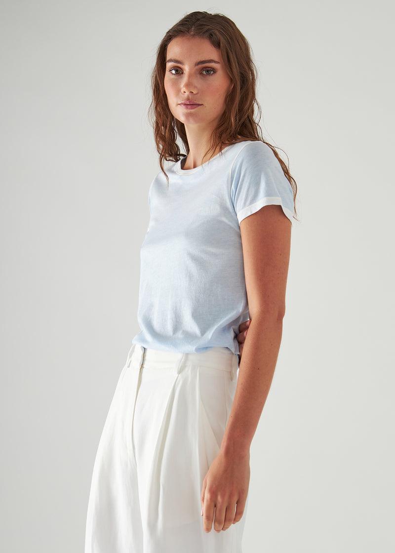 Patrick Assaraf Reverse Spray Lightweight Pima Cotton T-Shirt Product Image